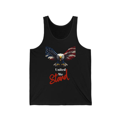 United We Stand Patriotic Eagle on a Premium Tank Top