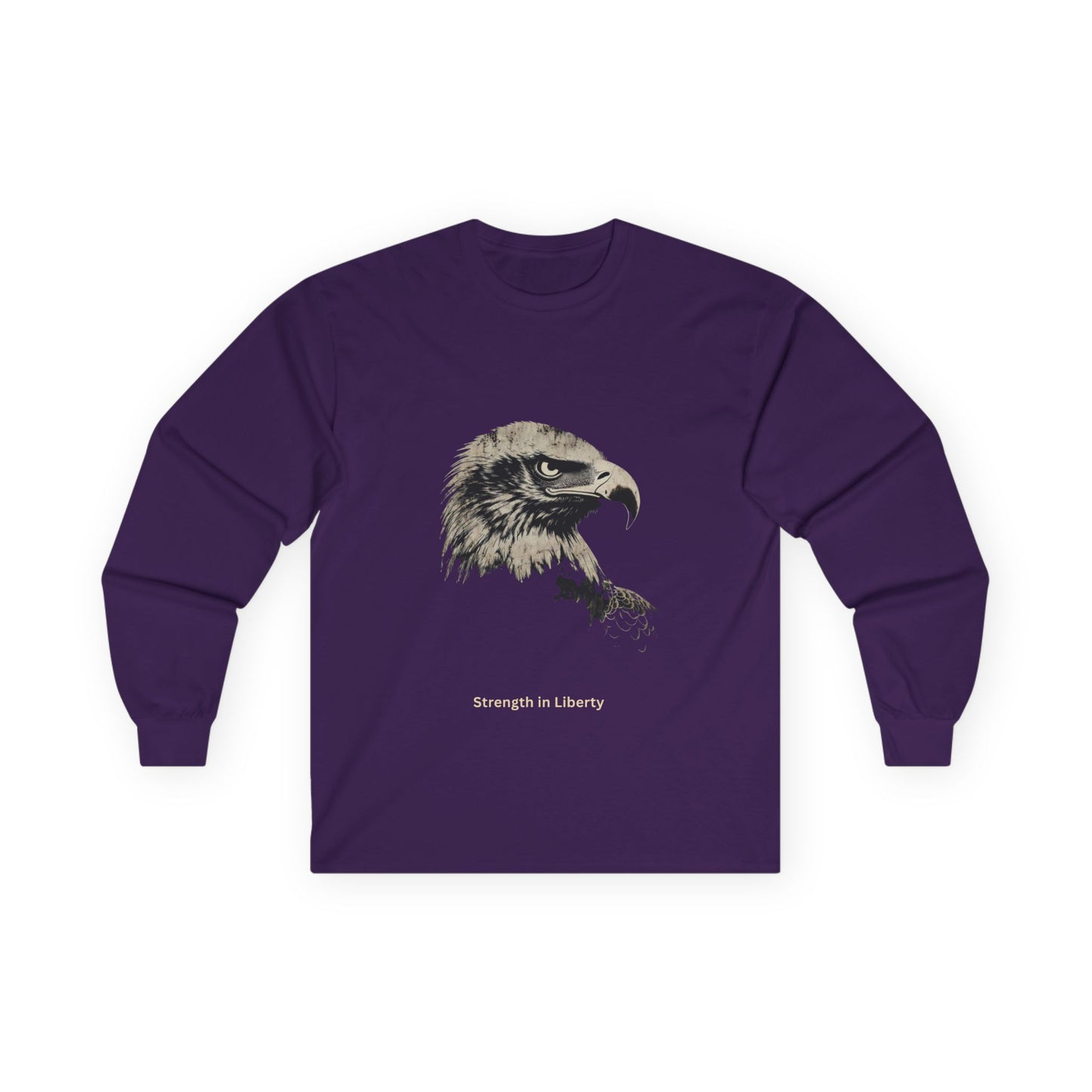 Strength in Liberty text on a Long-Sleeve Tee