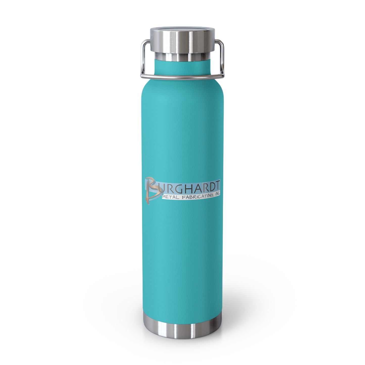 Burghardt Metal Fabricating, Inc., logo on a  22oz Copper Insulated Water Bottle