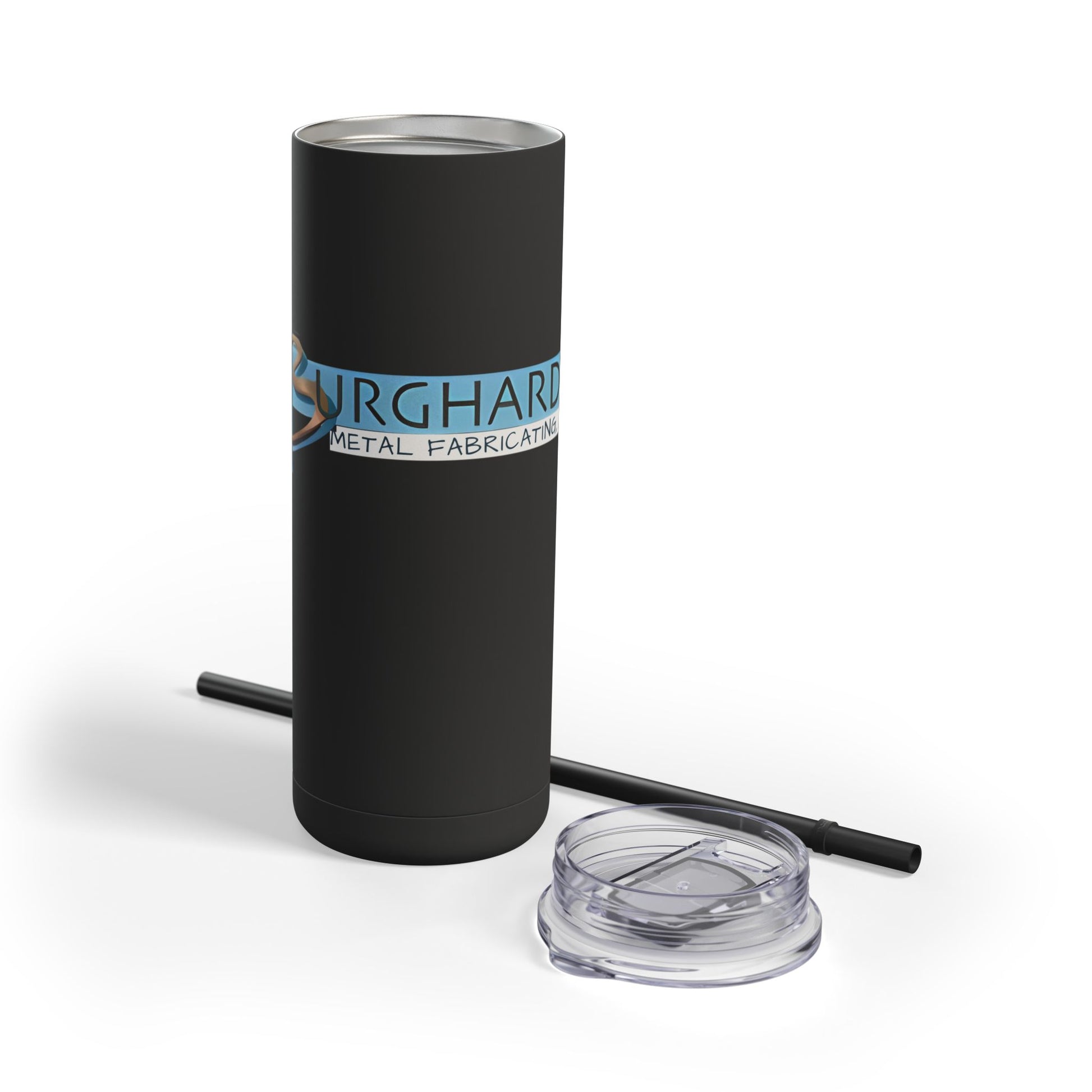 Burghardt Metal Fabricating, Inc., logo on a 20oz Insulated Skinny Tumbler