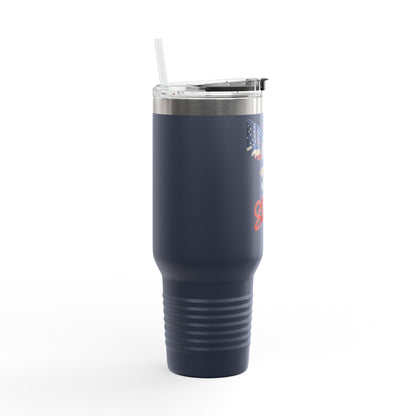United We Stand Patriotic Eagle on a 40oz Insulated Travel Mug