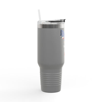 Land Of The Free Patriotic Eagle on a 40oz tumbler