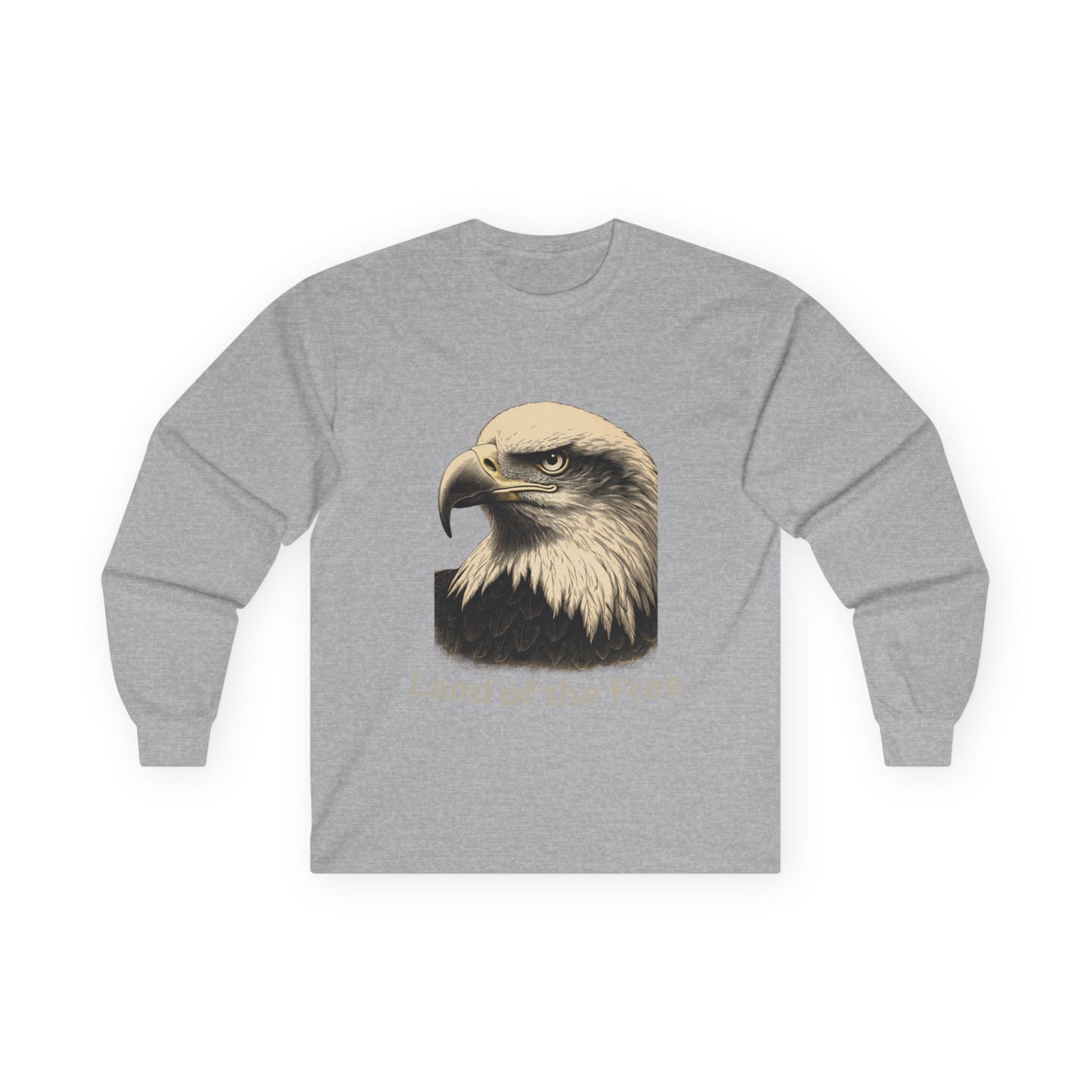 Land of the Free text on a Long-Sleeve Tee