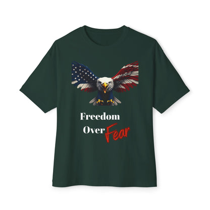 Freedom Over Fear Patriotic Eagle on a Premium Tee