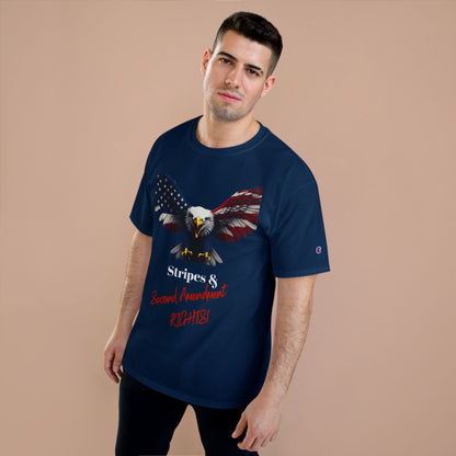 Stars & 2nd Amendment Rights Patriotic Eagle on a Champion T-shirt
