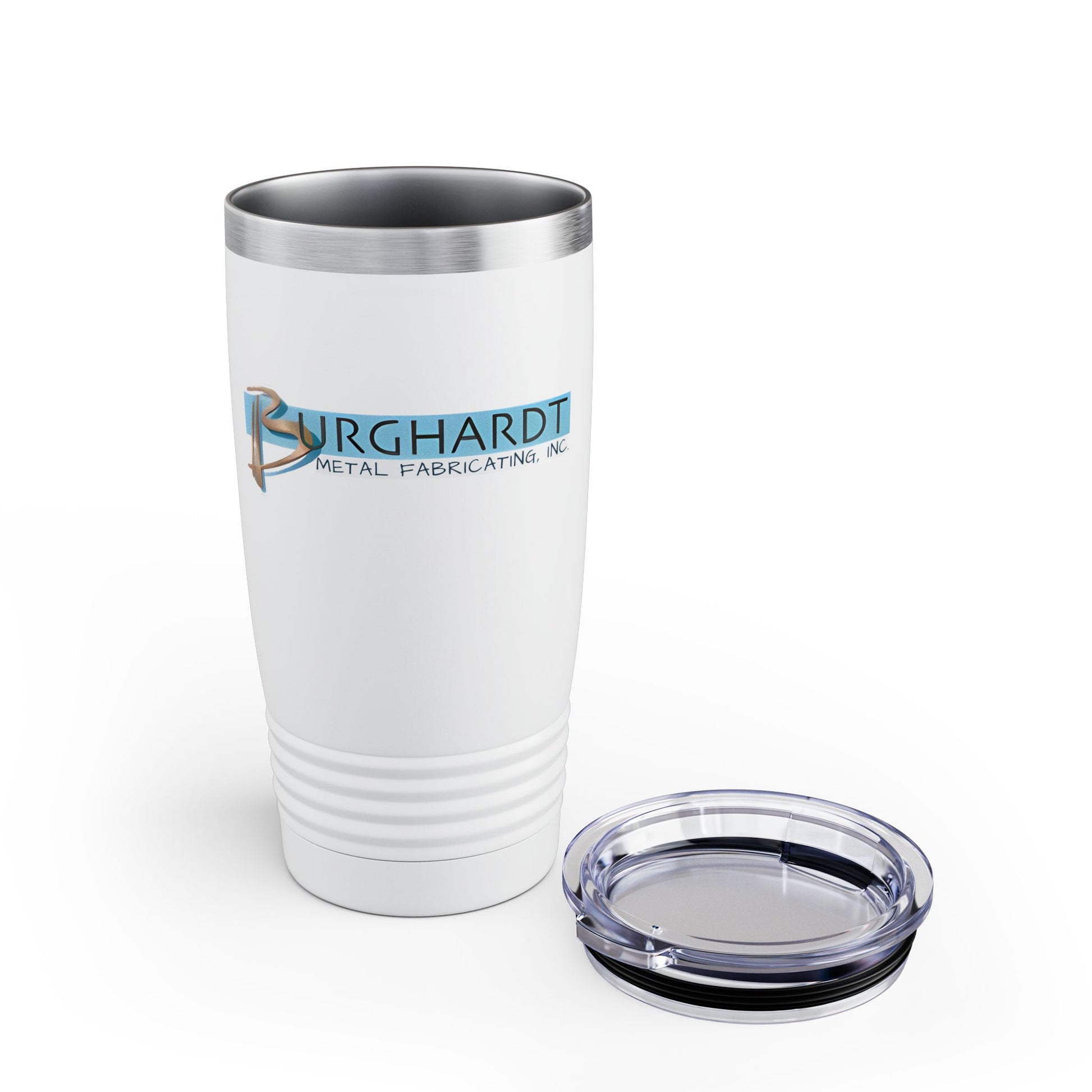 Burghardt Metal Fabricating, Inc., logo on a 20oz Ringneck Tumbler