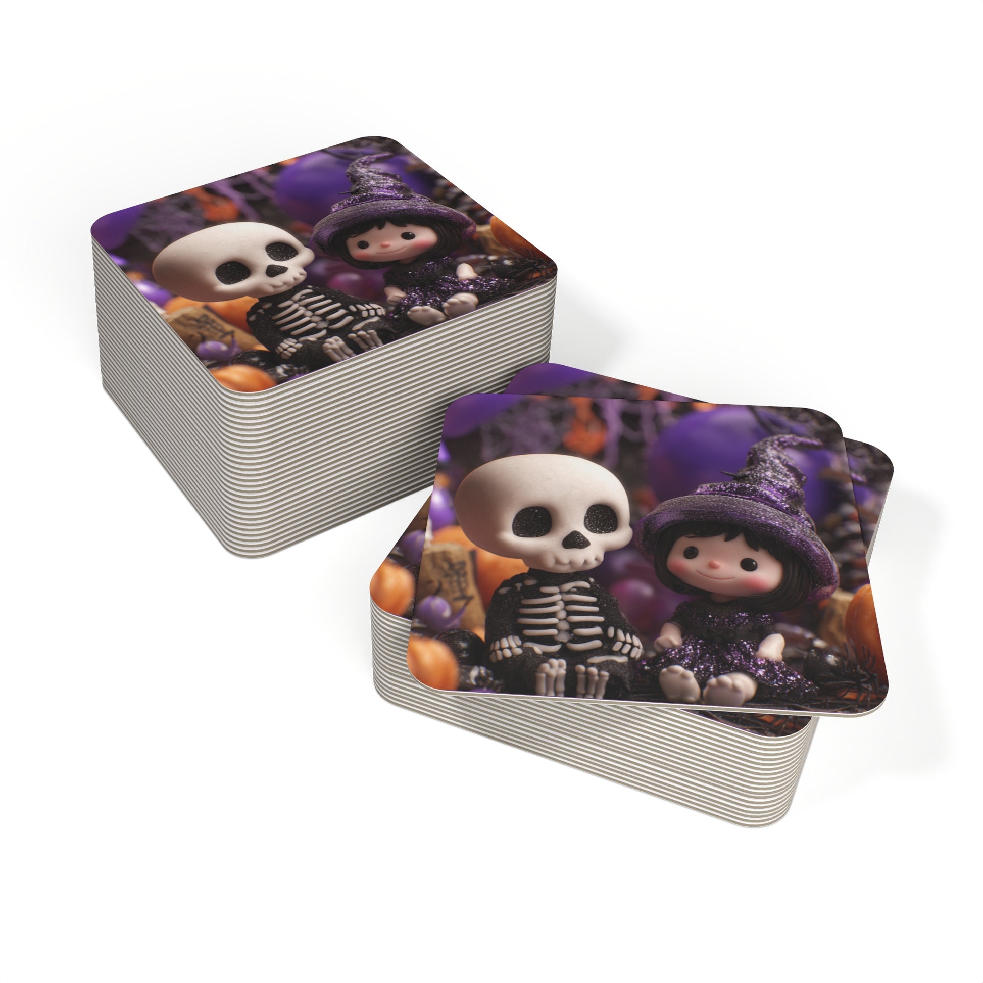 Little Skeletons on cork bottom coasters