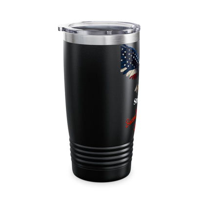 Stars & 2nd Amendment Rights Patriotic Eagle on a 20oz Insulated Tumbler