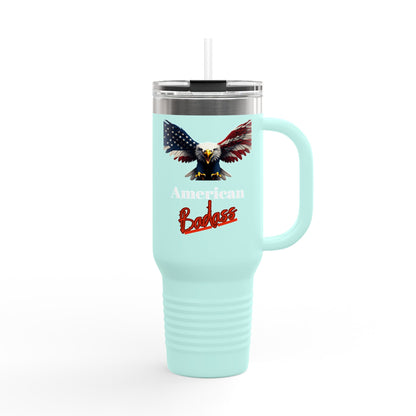 American Badass Patriotic Eagle on 40oz insulated tumbler