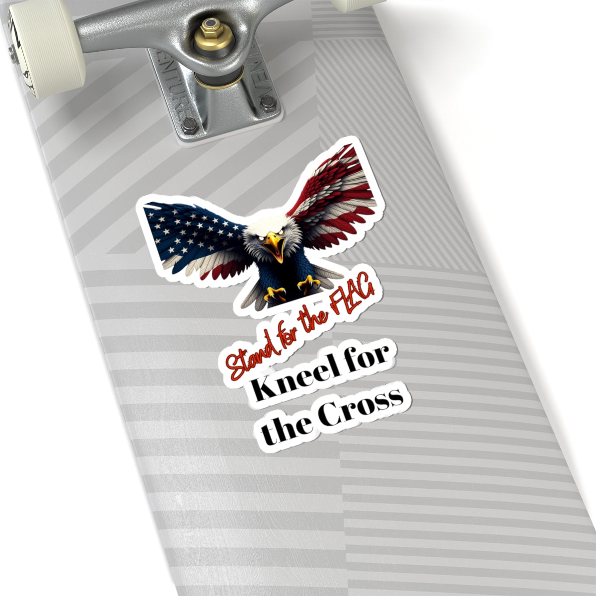 Stand For The Flag Kneel For The Cross Patriotic Eagle on a Kiss-Cut Stickers