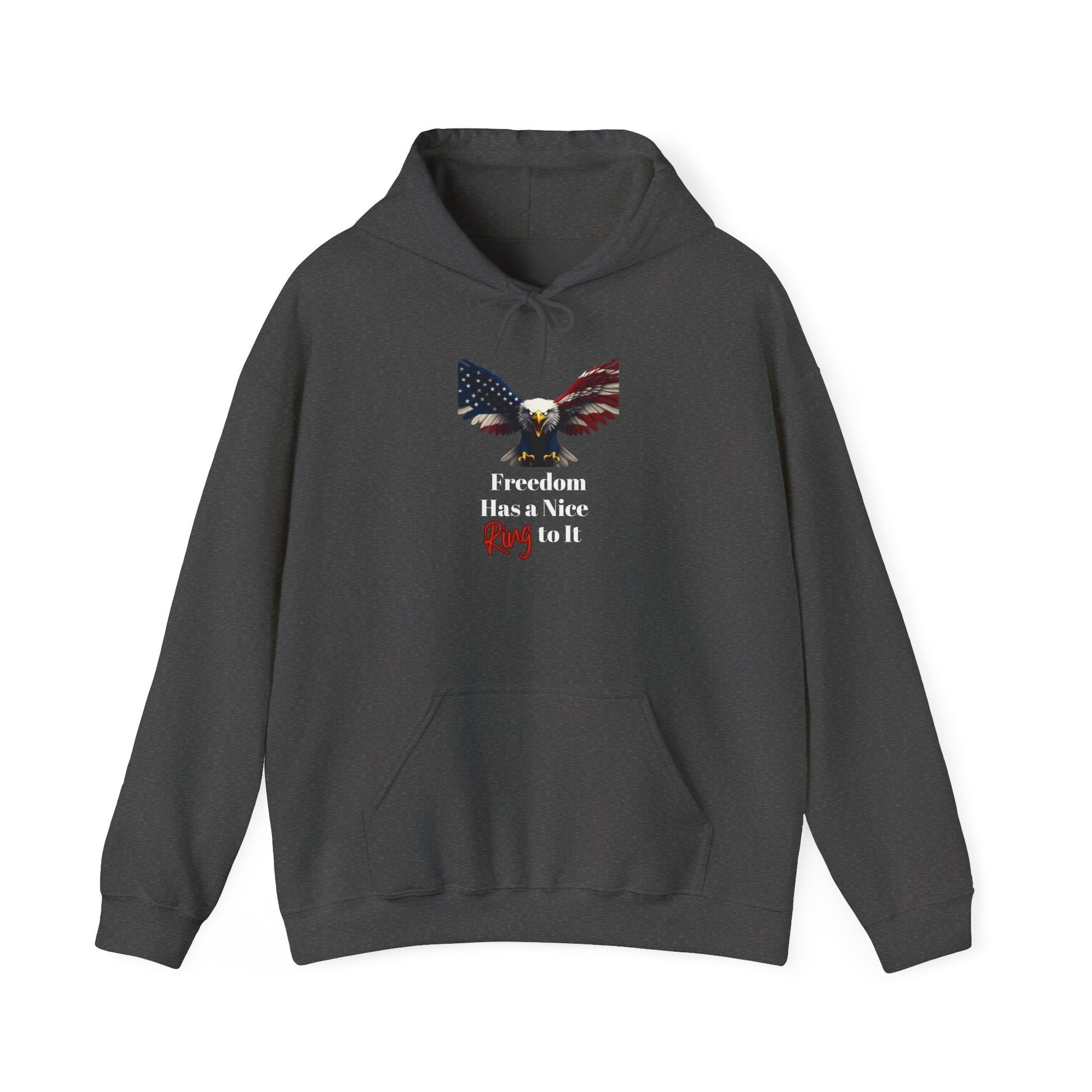 Freedom Has A Nice Ring To It Patriotic Eagle on a Pullover Hoodie