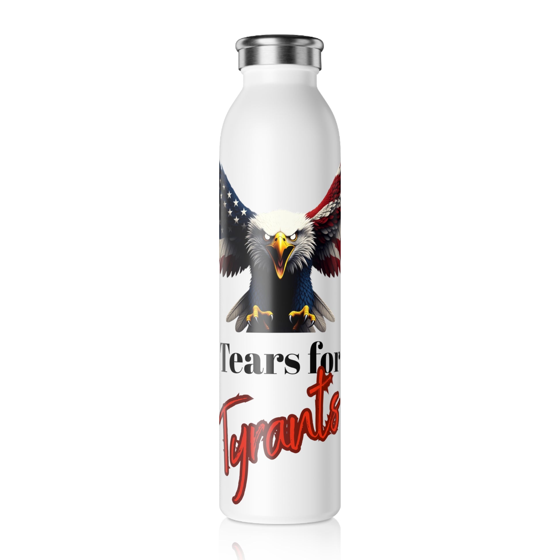 Tears For Tyrants Patriotic Eagle on a 20oz Stainless Steel Water Bottle