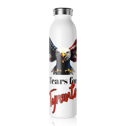 Tears For Tyrants Patriotic Eagle on a 20oz Stainless Steel Water Bottle