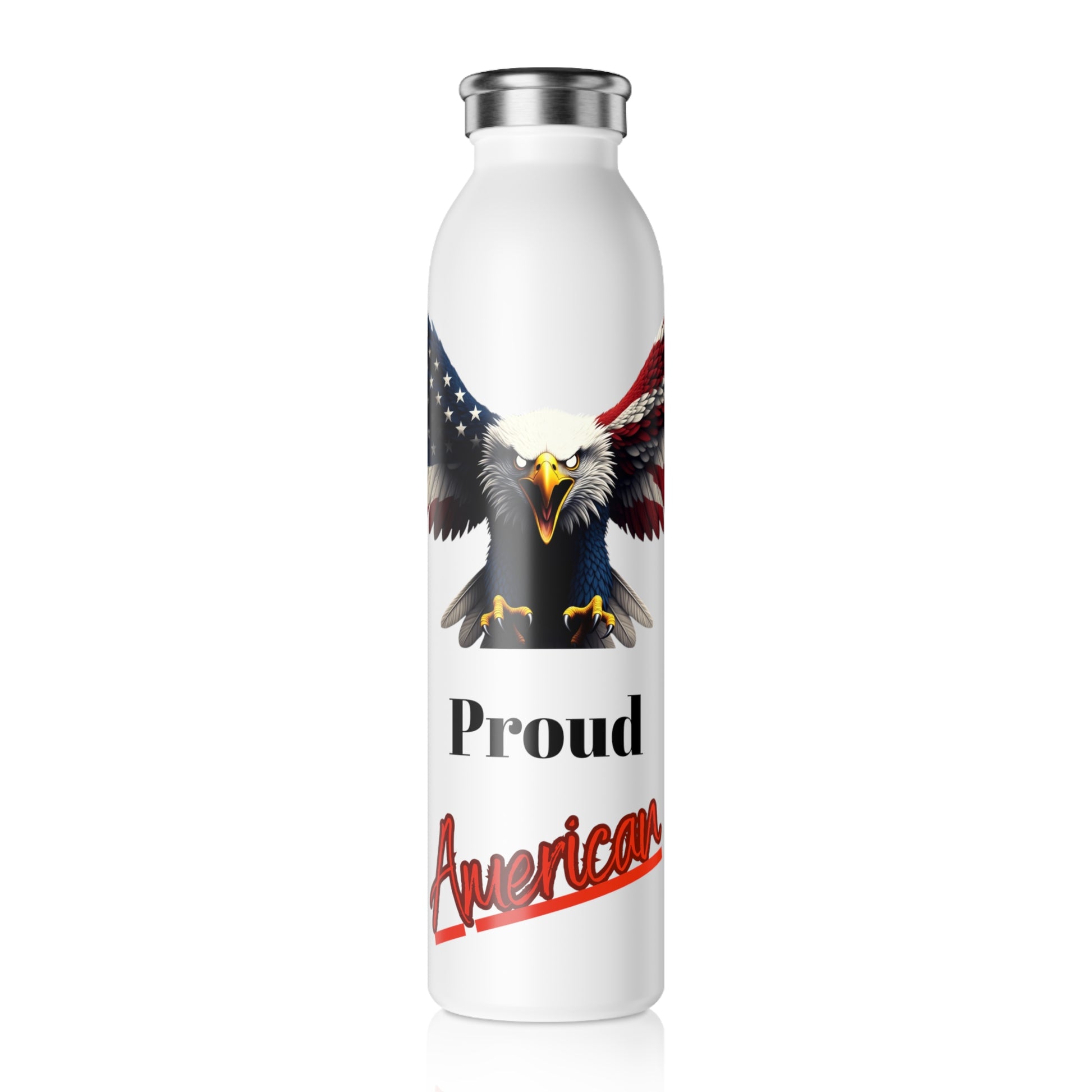 Proud American Patriotic Eagle on a 20oz Stainless Steel Water Bottle