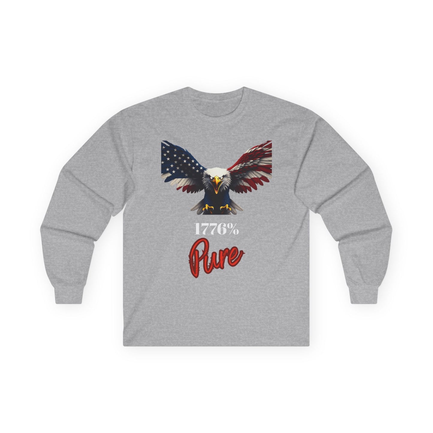 1776% Pure Patriotic Eagle on a long sleeve tee