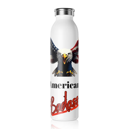 American Badass Patriotic Eagle on a 20oz Stainless Steel Water Bottle