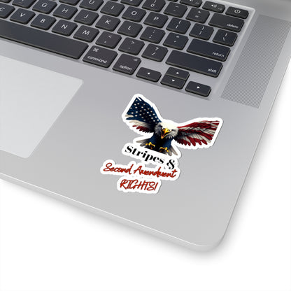 Stars & 2nd Amendment Rights Patriotic Eagle on a Kiss-Cut Stickers