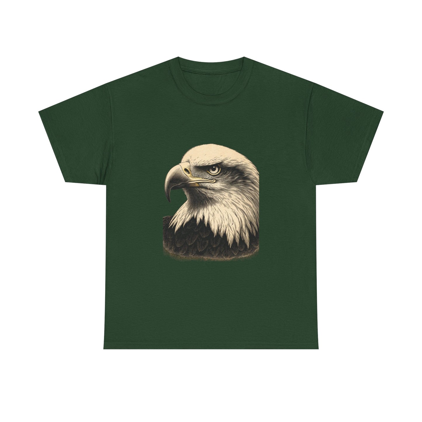 Engraved Eagle Head on a Heavyweight T-shirt