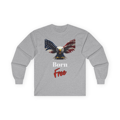 Born Free Patriotic Eagle on a long sleeve tee