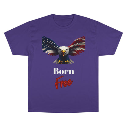Born Free Patriotic Eagle on a Champion T-shirt