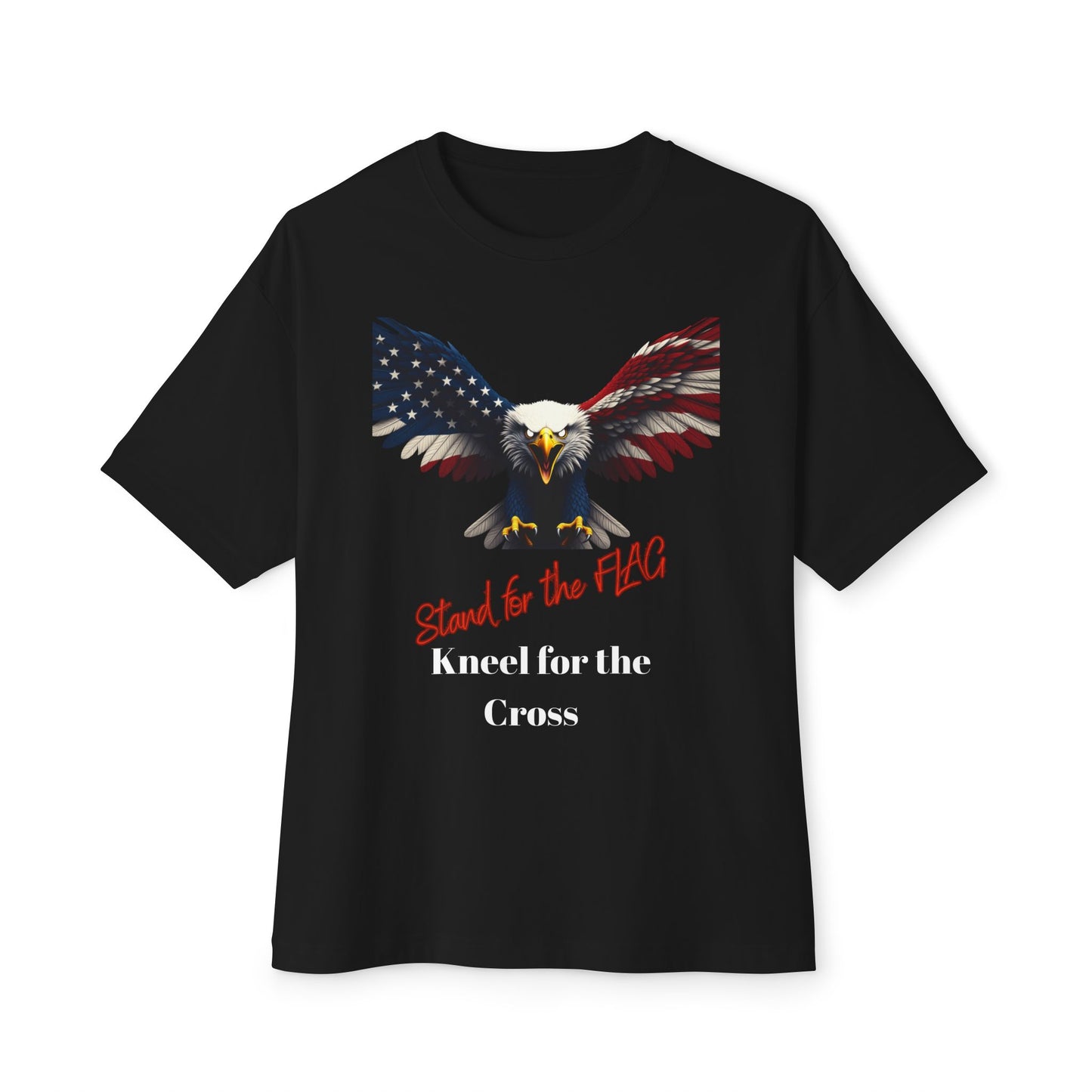 Stand For The Flag Kneel For The Cross Patriotic Eagle on a Premium Tee