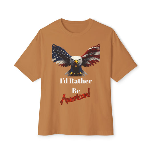 I'd Rather Be American Patriotic Eagle on a Premium Tee