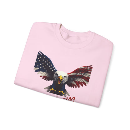 Stand For The Flag Kneel For The Cross Patriotic Eagle text on a Crewneck Sweatshirt