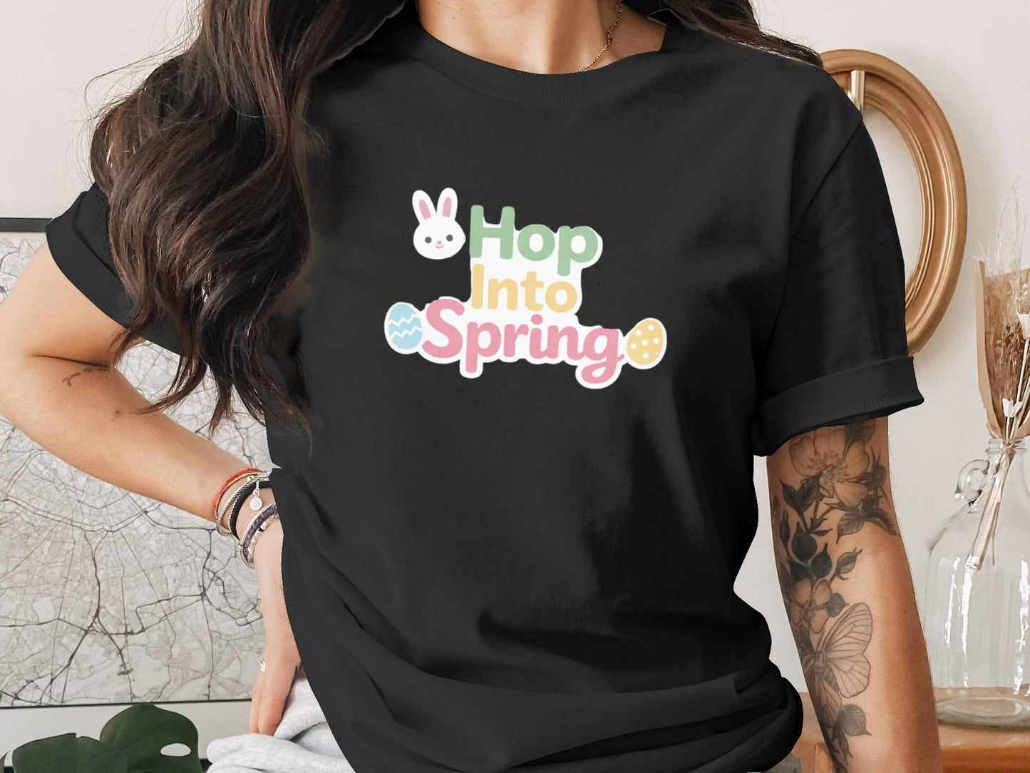 Hop Into Spring Bunny Easter Eggs Colorful product type
