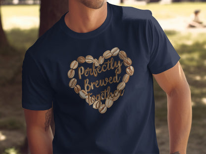 Perfectly Brewed Together phrase on a Premium Tee