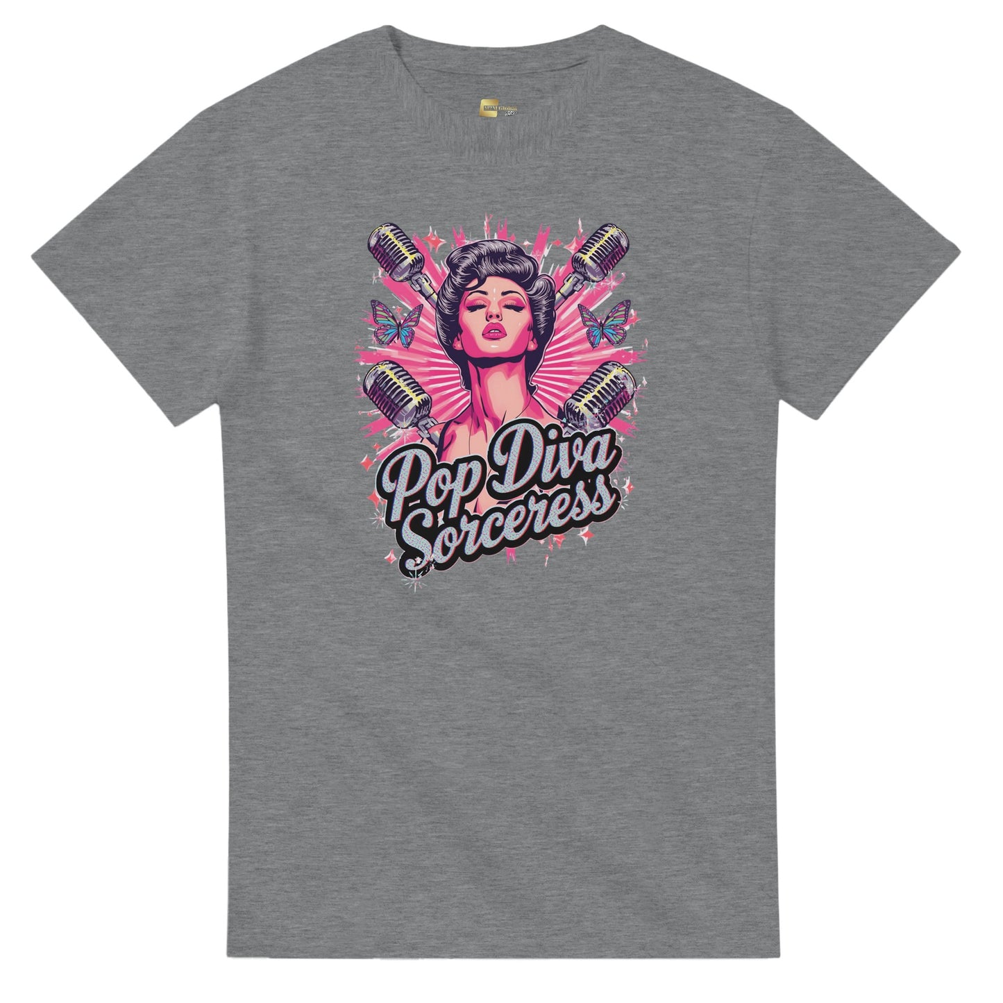 Pop Diva Sorceress graphic design on a Heavyweight T-shirt