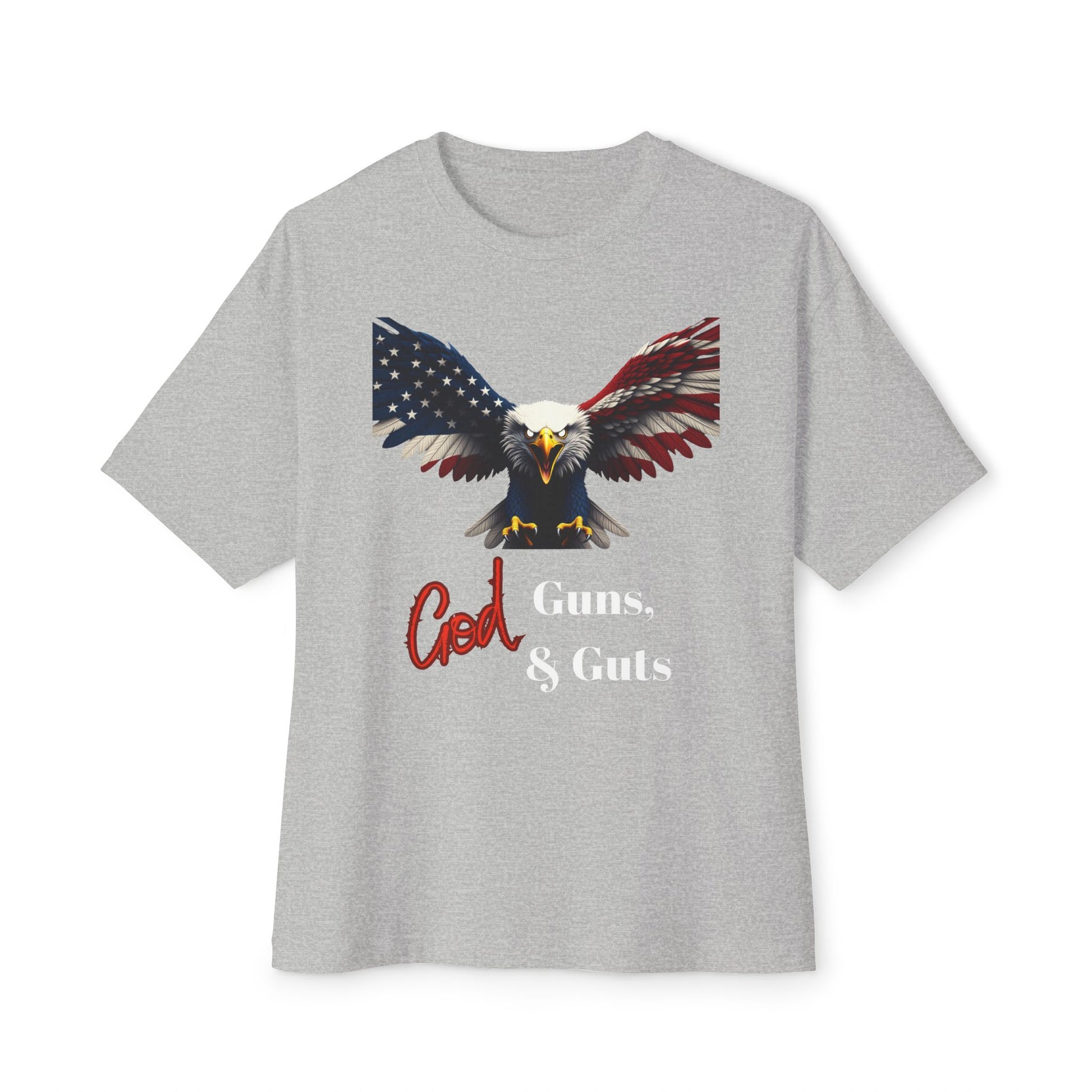 God Guns & Guts Patriotic Eagle on a Premium Tee