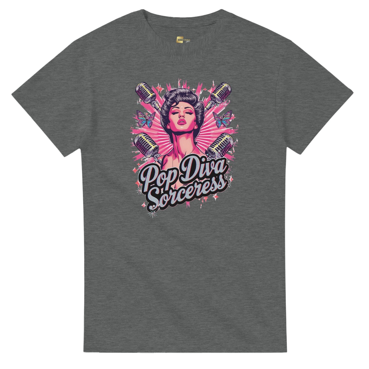 Pop Diva Sorceress graphic design on a Heavyweight T-shirt
