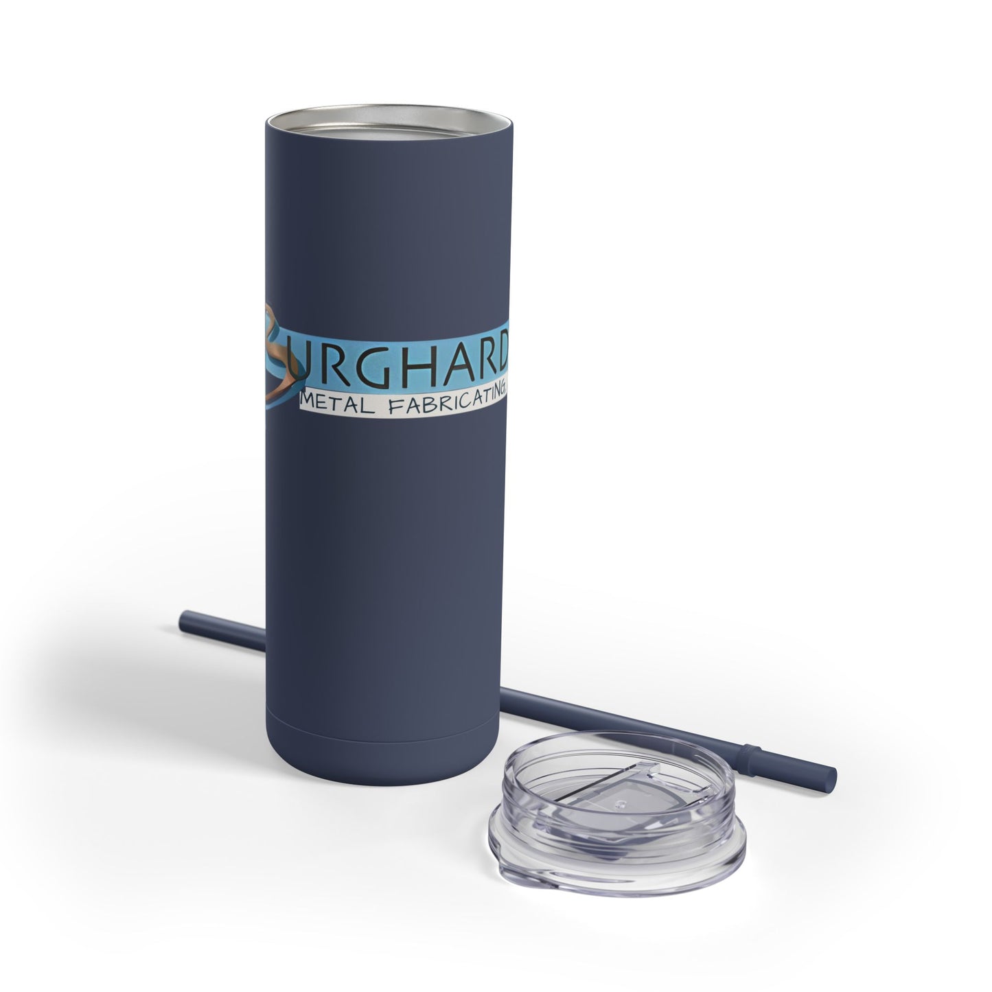 Burghardt Metal Fabricating, Inc., logo on a 20oz Insulated Skinny Tumbler