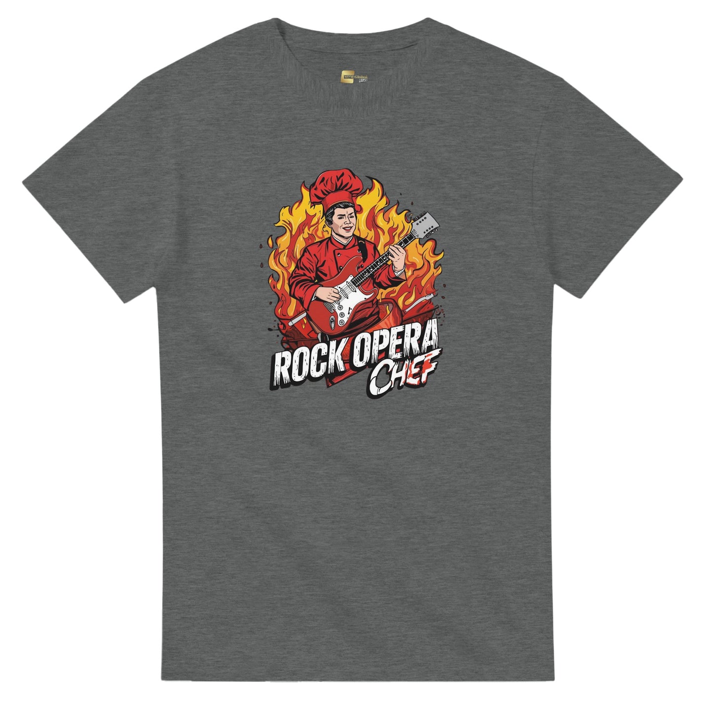 Rock Opera Chef graphic design on a Heavyweight T-shirt