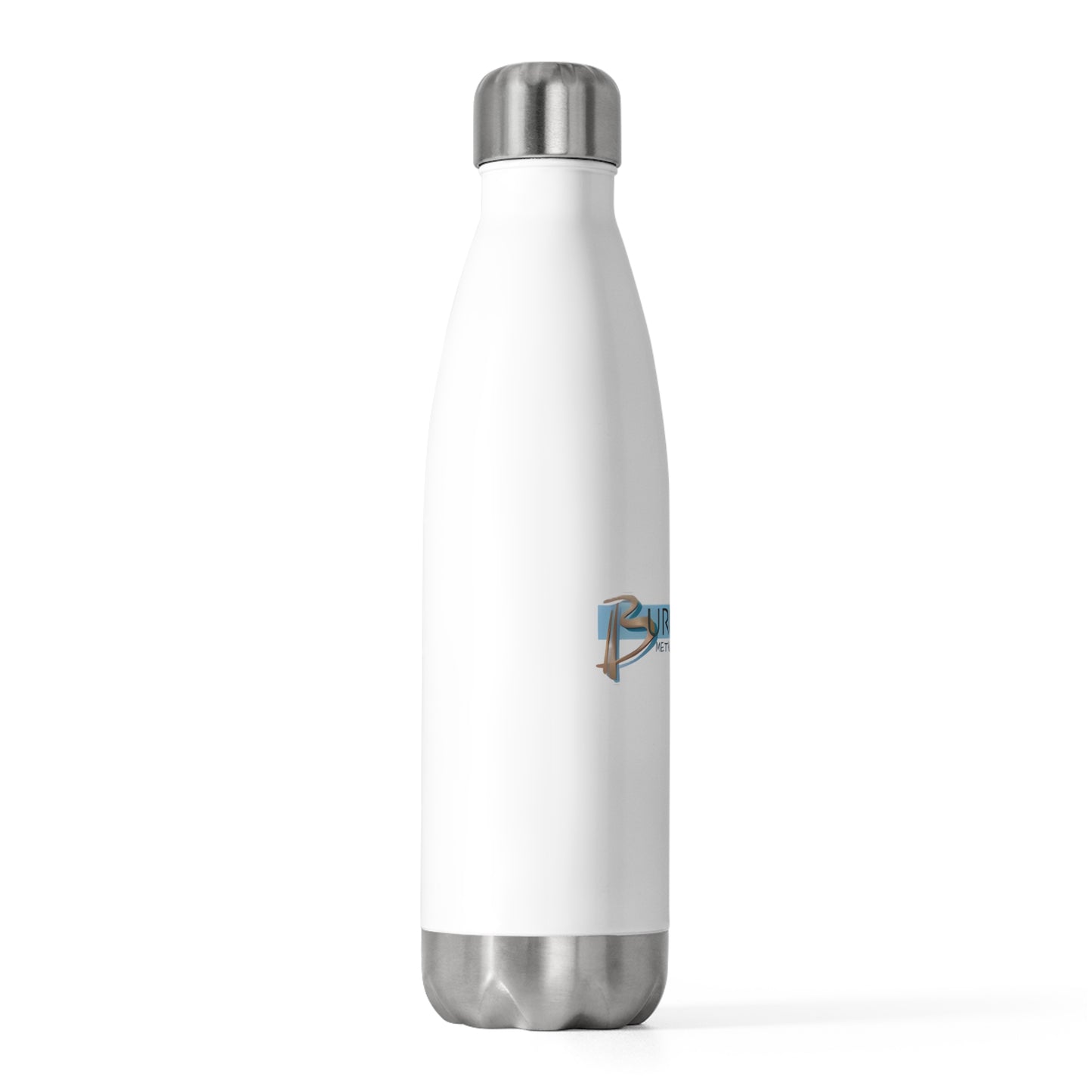 Burghardt Metal Fabricating, Inc., logo on a 20oz Insulated Water Bottle