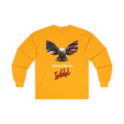 American Infidel Patriotic Eagle on a long sleeve tee