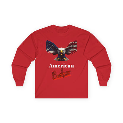 American Badass Patriotic Eagle on a long sleeve tee