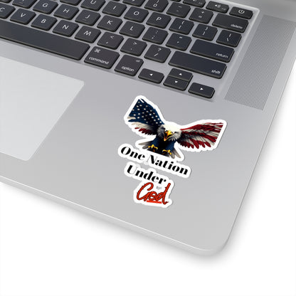 One Nation Under God Patriotic Eagle on a Kiss-Cut Stickers