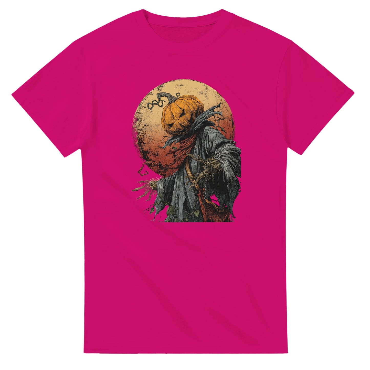 Spooky Pumpkin Scarecrow on a Heavyweight T-shirt