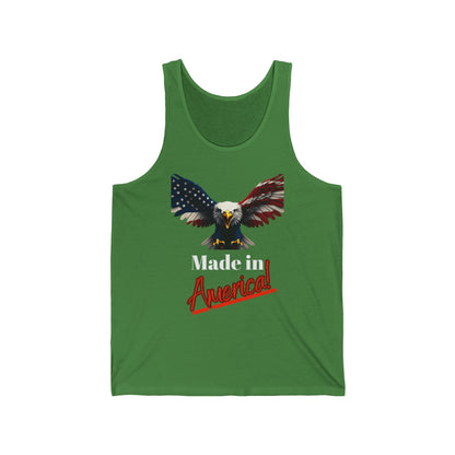 Made In America Patriotic Eagle on a Premium Tank Top