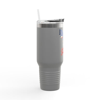 United We Stand Patriotic Eagle on a 40oz Insulated Travel Mug