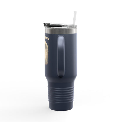 American Made text on the top of a  40oz Insulated Travel Mug