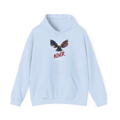 Never Forget Patriotic Eagle on a Pullover Hoodie