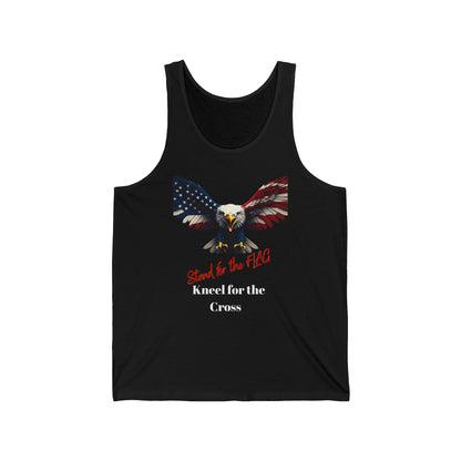 Stand For The Flag Kneel For The Cross Patriotic Eagle on a Premium Tank Top