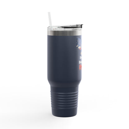 Freedom Has A Ring Patriotic Eagle on a 40oz tumbler