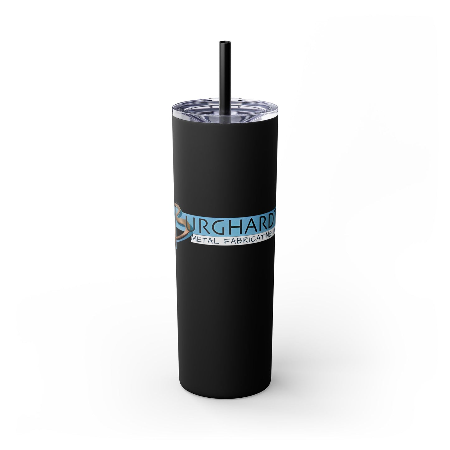 Burghardt Metal Fabricating, Inc., logo on a 20oz Skinny Tumbler