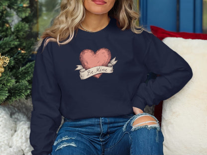 Be Mine Heart Graphic Sweatshirt for Valentine's Day