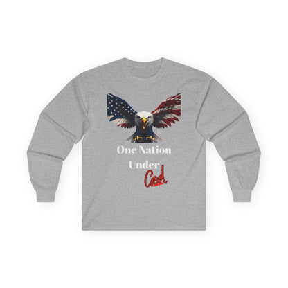 One Nation Under God Patriotic Eagle on a long sleeve tee