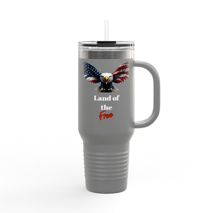 Land Of The Free Patriotic Eagle on a 40oz tumbler
