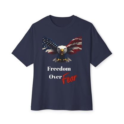 Freedom Over Fear Patriotic Eagle on a Premium Tee